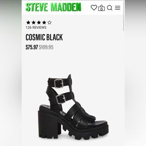 Steve Madden Cosmic Black Platform Sandals
